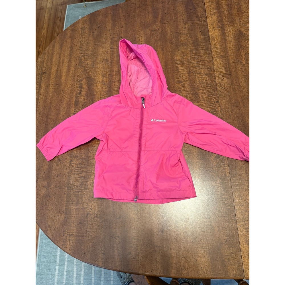 Columbia Switchback II Jacket Girls 2T Pink Hooded Rain Windbreaker Lightweight